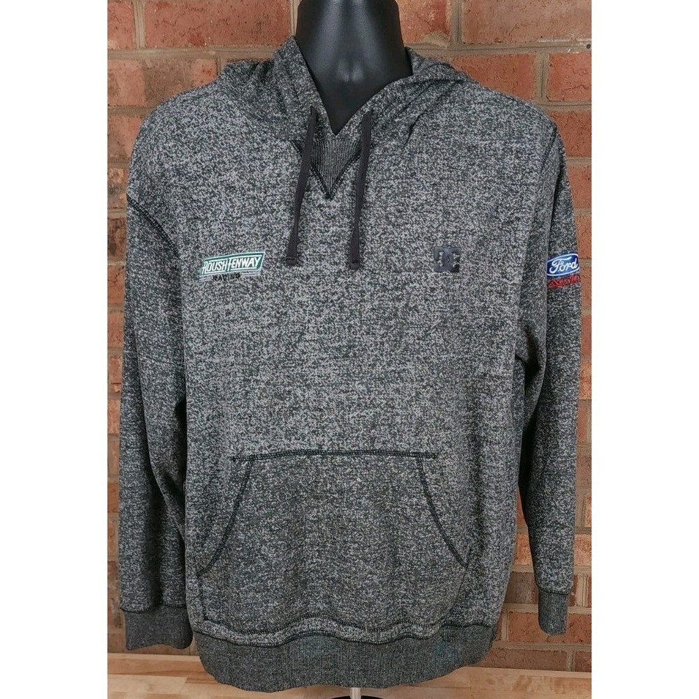 DC Shoes Roush Fenway Ford Racing Nascar Mens Size Large Gray Hoodie Sweatshirt